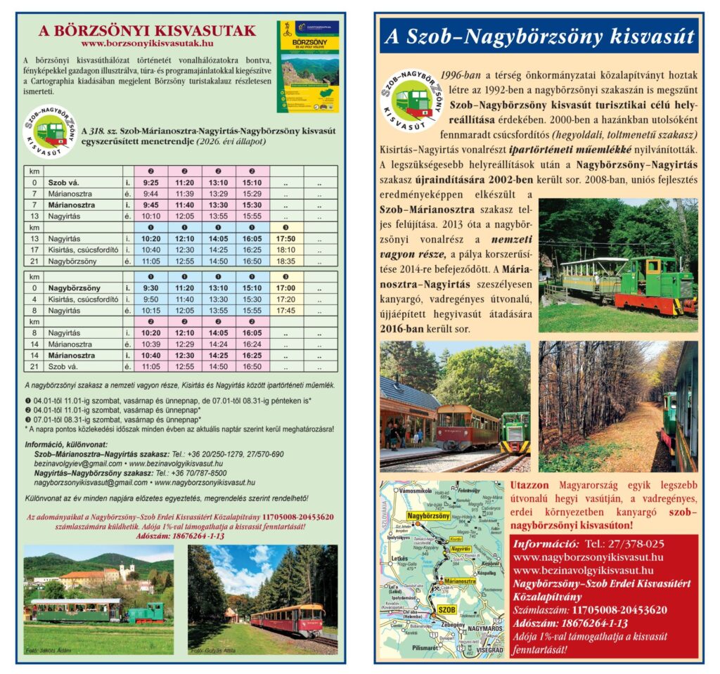 Kisvasút menetrend