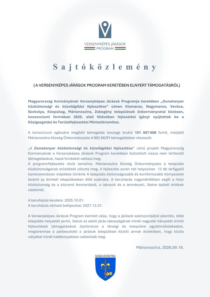 Versenyképes Járások Program, plakát